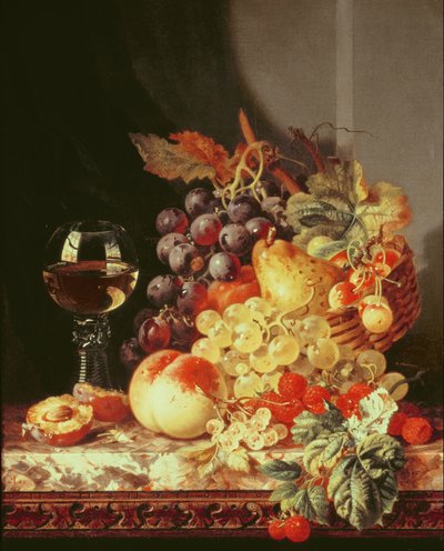 Still Life with Grapes and Wine by Edward Ladell